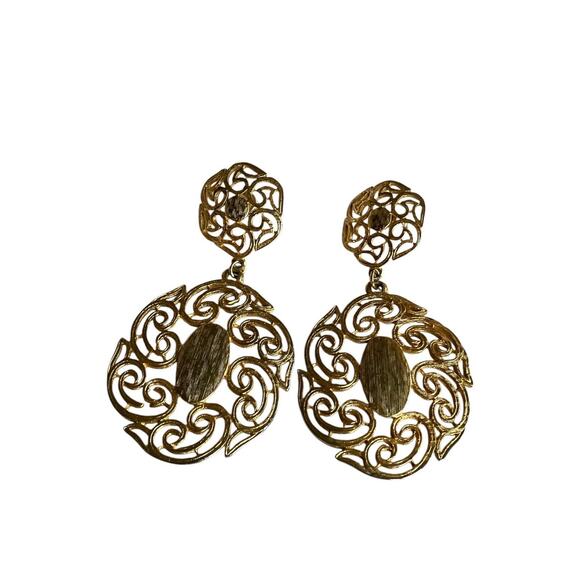 GOLD 90S DROP EARRINGS - Picture 1 of 4